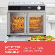 BLACK+DECKER Crisp N Bake Air Fryer Toaster Oven Combo, 12-in-1 Countertop Convection Oven, Stainless Steel French Doors, Fits 12-Inch Pizza or 6 Toast Slices, 1650W, TO62D5-1SD