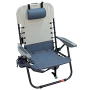 RIO Brands Camp & Go 4-Position Lace-Up Suspension Backpack Camping Chair, Slate, Lightweight Foldable, Adjustable Recline, Wider Seat, GR529-434-1