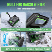 WORKPROX 20V Brushless Cordless Electric Snow Shovel, 12-Inch Clearing Width, 4.0Ah Battery, Lightweight Snow Thrower, WX125469AW