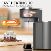 PANCERKA C-180-Espresso Machine Hot and Iced Coffee Maker, Adjustable Warm Plate, Black