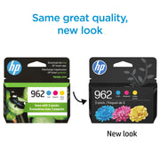 HP 3YP00AN 962 Cyan Magenta Yellow Ink Cartridge 3-Pack for OfficeJet Pro Printers, 700 Page Yield, Recycled Plastic
