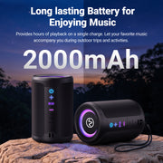 VEAT00L S16 Wireless Portable Bluetooth Speaker, 20W Powerful Bass, IPX7 Waterproof, Bluetooth 5.4, RGB LED Lights, TWS Pairing, Black