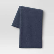 Threshold Oversized Recycled Knit Throw Blanket, Midweight, Blue, Machine Washable