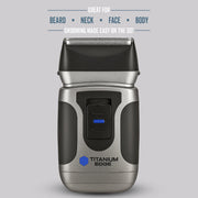 Titanium Edge Beard & Body Compact Shaver - Men's Electric Groomer for Face, Neck & Body