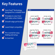 Avery Arched Die-Cut Tent Cards, Printable, White, 2-1/16 in x 3-3/4 in, Pack of 100, Sure Feed Technology 35700
