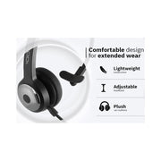 CODi Claro Wireless Headset with AI-Powered Noise Cancelling Microphone, Bluetooth, Over-Ear, Black, 35-Hour Battery, A04616