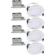 HALO HLBBPH6099 6 in. Adjustable CCT Canless IC Rated Dimmable Indoor, Outdoor Integrated LED Recessed Light Kit, 4 Pack