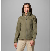 Columbia Women's Switchback IV Hooded Packable Rain Jacket, Water-Repellent Omni-Shield Fabric, Stone Green, XL, 2086711397XL