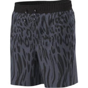 Weekend Academy Boys Printed Swim Trunks, M (8), Black Soot Leopard Drip