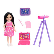 Barbie HTK33 Chelsea Astronomer Doll & Accessories Set, Career-Themed Brunette Small Doll