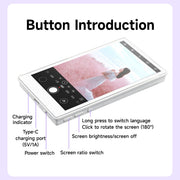 Pulaim Vlog Selfie Monitor Screen, Magnetic Wireless Rear Camera Monitor, 4K 60FPS, Bluetooth Remote, Type-C Connection, White