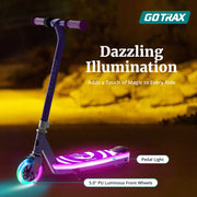 GOTRAX Scout 2.0 Electric Scooter for Kids 4-7, 80W Motor, 6 MPH, Colorful LED Lights, Lightweight Aluminum Frame, Solid Tires, Pink