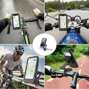 Stock Preferred Motorcycle Phone Mount, Adjustable 360 Rotation, Waterproof, Anti-Shock, Touchscreen Compatible, Black