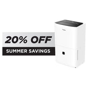 Whirlpool 25 Pint Dehumidifier, Energy Star Certified, 3.7 Quart Bucket, Adjustable Humidistat, White, Portable with Caster Wheels and Carry Handles, WHAD251AW