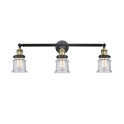 Innovations Lighting Small Canton 3 LED Bath Vanity Light, Industrial Style, Black Antique Brass, 30 in Wide, 205-BAB-G184S-LED