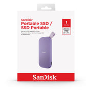 SanDisk 1TB Portable SSD, Lavender, Up to 800MB/s, USB-C, USB 3.2 Gen 2, External Solid State Drive, Drop Resistant, Rubber Hook