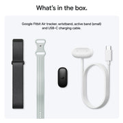 Google Fitbit Air Active Bundle Fitness Tracker with Personalized AI Coaching, Screenless Design, Obsidian, Active Band Size Small