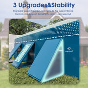 Hurber Foldable Swimming Pool, Large Non-Inflatable Soft Sided Rectangle, Blue, 113 in x 66 in x 20 in