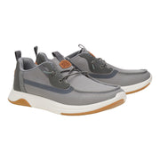 HEYDUDE Wally Drift Classic Mesh Casual Shoes for Men, Grey, Lightweight Rubber Outsole, Elastic Laces, 43165-1UM