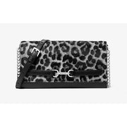 Michael Kors Carson Large Leopard Print Calf Hair Convertible Crossbody Bag, Black, Silver Hardware, 35R6S2ZC3V