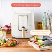 Beautiful 29023 3 Qt Air Fryer with TurboCrisp Technology, White Icing, 1200W,