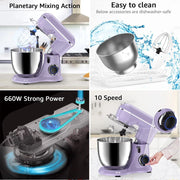 AILESSOM AL-VP01 Samsaimo Stand Mixer 6.5-QT 660W 10-Speed Tilt-Head Vine Purple