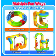 Annexfun T121 Electric Train Set, 110 Pieces, 3D DIY Track Building Kits