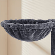 Alden Design 54 in Cat Tree with Hammock, Basket, Scratching Posts, Dark Gray Plush