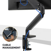 Fellowes Platinum Series Single Monitor Arm for Up to 40-Inch Monitors, Full Motion with 360 Rotation, VESA Mount, Integrated USB Ports, Black, 8043301