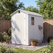 Homall HM-383WT 4x6ft Outdoor Plastic Storage Shed with Lockable Door, Window, Enhanced Ventilation, Easy Assembly, White