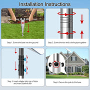 DNShorix Starlink Pole Mount Satellite Dish Mounting Kit, 9ft Stainless Steel Pole, 1.5in Diameter, Aluminum Alloy Adapter, Threaded Joint Assembly