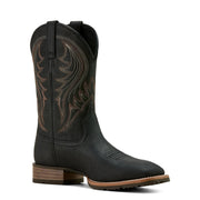 Ariat Hybrid Rancher Western Boots, Waterproof Full-Grain Leather, Slip Resistant, Square Toe, Jasper Black, Size 10, 10061277