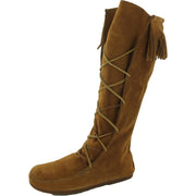Minnetonka Men's Front Lace Knee High Boots, Brown Suede, 18-Inch Shaft, Size 7, 1922