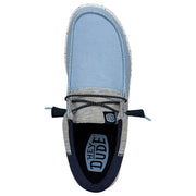 HEYDUDE Wally Tri Varsity Casual Shoes for Men - Light Blue - 10M
