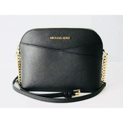 Michael Kors Medium X Cross Dome Crossbody, Black Solid/Gold