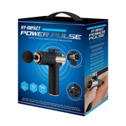 HY-IMPACT 03839 Power Pulse Deep Tissue Percussion Muscle Massager, Touch Control, 3 Modes, 99 Speeds & 10 Attachments