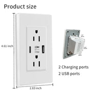 Yaoinaoou WIFI Mini Camera 1080P HD AC Wall Socket with 2 Plug Outlets and 2 USB Ports, Indoor Surveillance with Motion Detection and Cloud Storage
