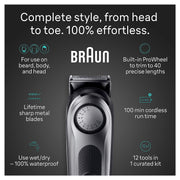 Braun AIO7440 All-in-One Style Kit Series 7, 12-in-1 Trimmer for Men