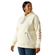 Ariat Rebar Graphic Hoodie for Women, Water-Repellent 10 oz Fleece, Vanilla Ice Orchid Haze, Long Sleeve, 2XL, 10071245