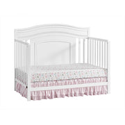 Oxford Baby Luella 4-in-1 Convertible Crib, White, Solid Pine Wood, Adjustable Mattress Heights, Beaded Headboard