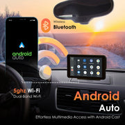 Rexing CPDUO-7 Wireless CarPlay/Android Auto Receiver with 4K Dash Cam, 1080p Rear Camera, GPS, Bluetooth, 32GB Card