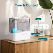 ALROCKET 5L Ultrasonic Cool Mist Humidifier with 360 Rotating Dual Nozzles, Essential Oil Diffuser, Nightlight, Quiet 25dB Operation, Top Fill, White, DH-JS20