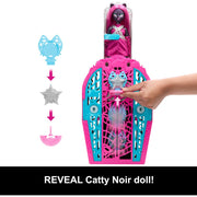 Mattel Monster High Skulltimate Secrets Hauntlywood Mysteries Catty Noir Doll with 19+ Surprises, Star-Studded Closet, Over 125 Mix-and-Match Outfits