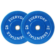 BalanceFrom EEBP-2GCLR45P Olympic Bumper Plate Weight Plate with Steel Hub, Color Coded, 45 lbs Pair