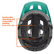 Ozark Trail Adult Rechargeable Light-Up Bike Helmet, Green, Adjustable Fit, 16 Cooling Vents, Extended Rear Coverage, 4820M