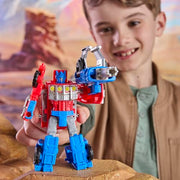Hasbro Transformers Cyberworld Armored Cyber Changers Optimus Prime 4-Inch Action Figure with Quick 2-in-1 Transformation and Converting Blaster Accessory