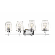 Z-Lite Joliet 4 Light Bath Vanity Light with Chrome Finish and Clear Glass Shades, 30 Inch Wide