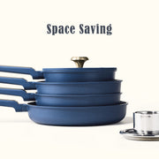 Carote A13768 18-Piece Ceramic Nonstick Cookware Set w/Utensils, Induction Compatible, Deep Blue