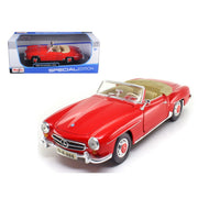 Maisto 1955 Mercedes-Benz 190SL Die-Cast Model Car, 1:18 Scale, Red Convertible, Steerable Wheels, Opening Doors and Hood, 31824