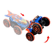 Hot Wheels JFR39 Monster Trucks Tiger Shark Climber RC Vehicle, Battery-Powered Remote Control, Multi-Terrain Grip Action Tires, Speeder and Frenzy Modes